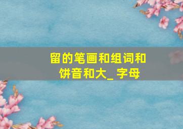 留的笔画和组词和饼音和大_ 字母